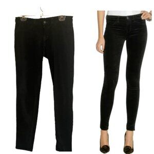 J Brand Velvet Leggings Size 29 Black Forest Low Rise Pockets